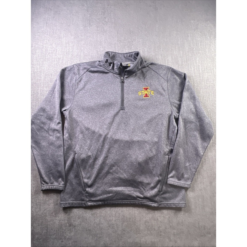 Under Armour Iowa State 1/4 Zip Pullover Men's S Loose Logo Embroidered Gray